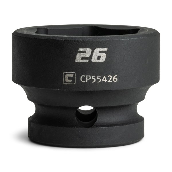 Capri Tools 26mm Stubby Impact Socket, 12 Drive, 6Point, Metric CP55426